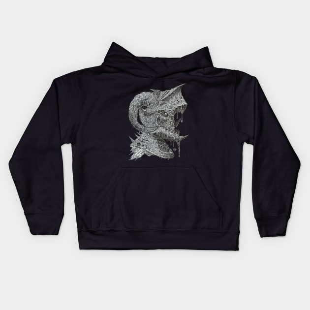 Zombie Skull Warrior 15 Kids Hoodie by rsacchetto